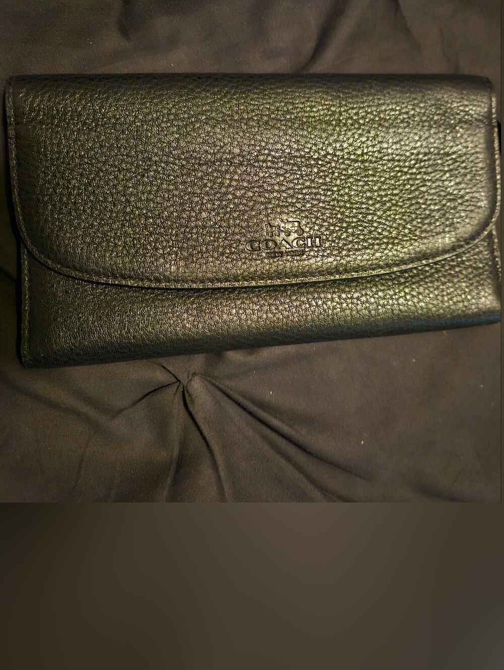 Coach Women’s Black Pebbled Leather Wallet